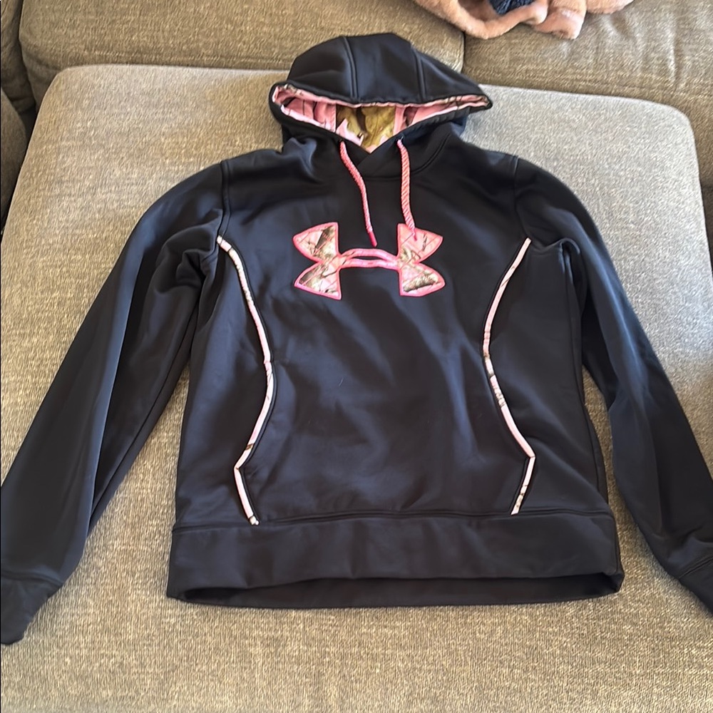 Under Armour Black Hoodie with Pink Logo